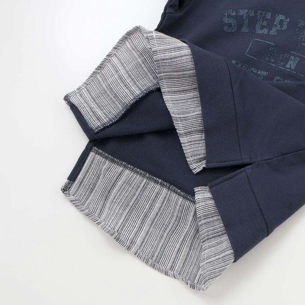 シャツレイヤードカレッジロゴフーディ(110~160cm) ネイビー 110cm