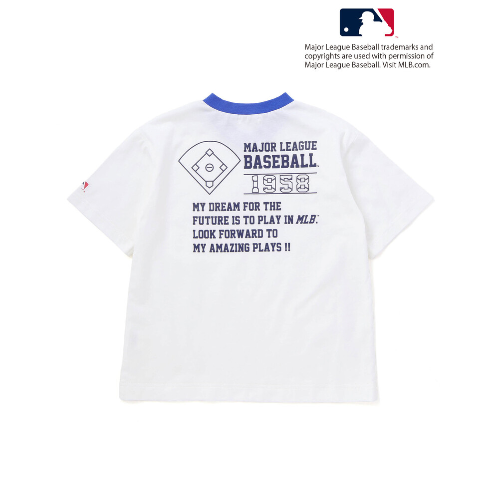 【MLB】 モチーフ VネックTシャツ(100~160cm) グレー 100cm