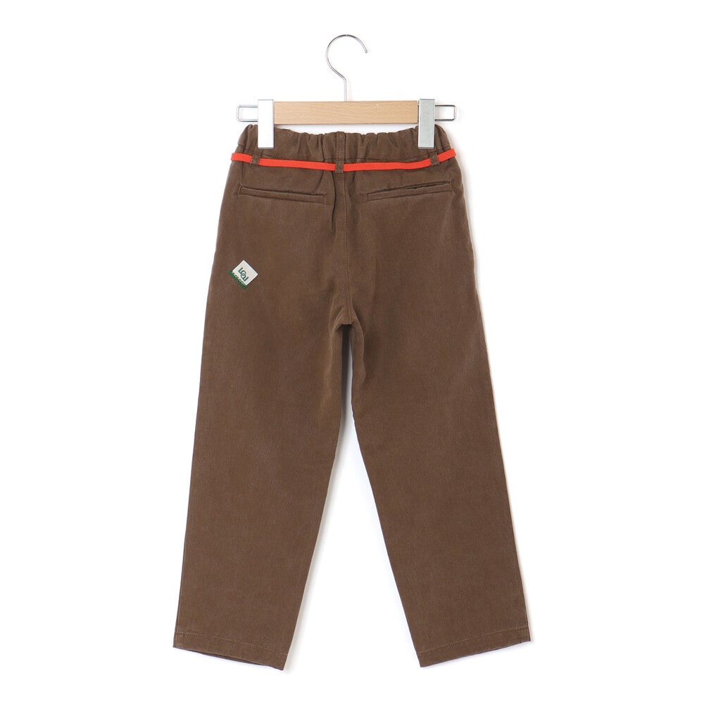 ツイルカラーコードストレートロングパンツ 親子お揃い(110~140cm) ブラウン M(110~125cm)