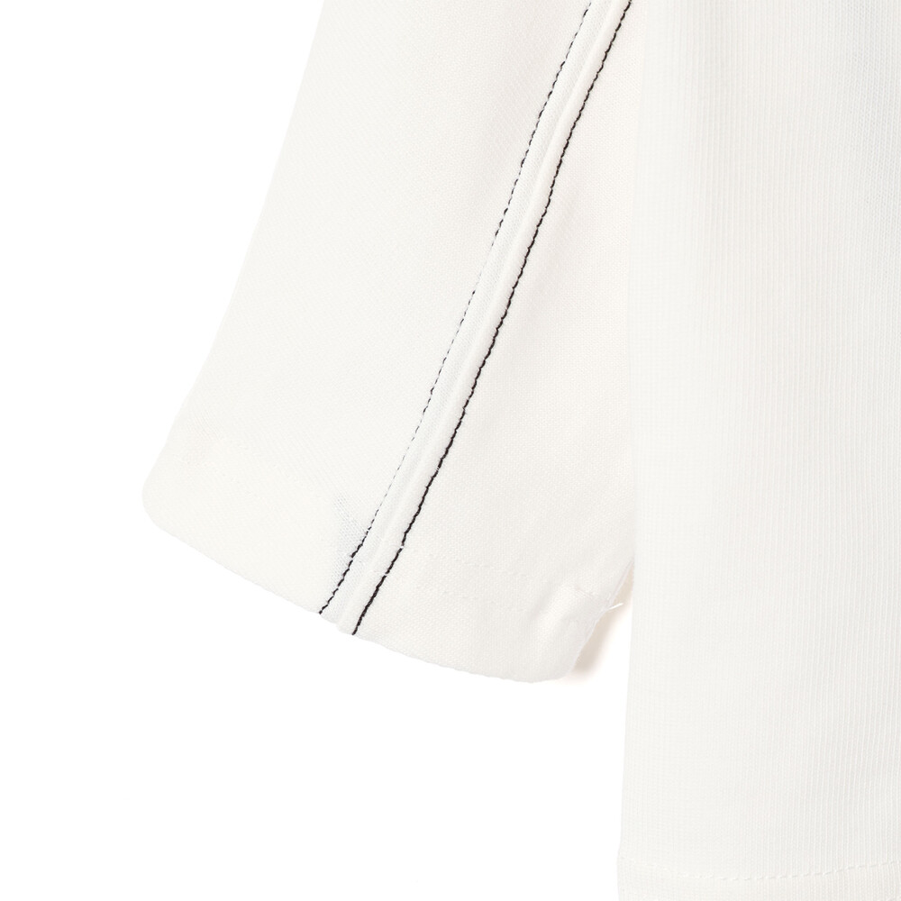 ヘビーオンスカラーステッチ切り替え天竺長袖Tシャツ 親子お揃い(110~140cm) ホワイト M(110~125cm)