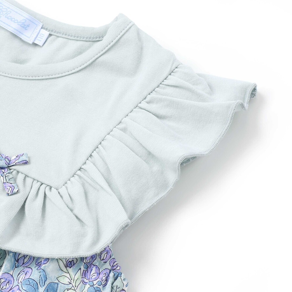 【日本製】【お揃い】リバティ(SweetPeaLeaf)プリントタナローンスムース切り替えワンピース(90~140cm) ピンク系 90cm