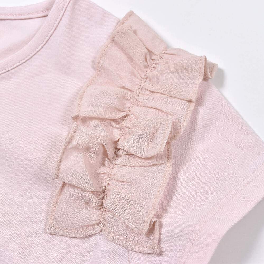 シフォン 袖 フリル Tシャツ (90~140cm) ピンク 140cm