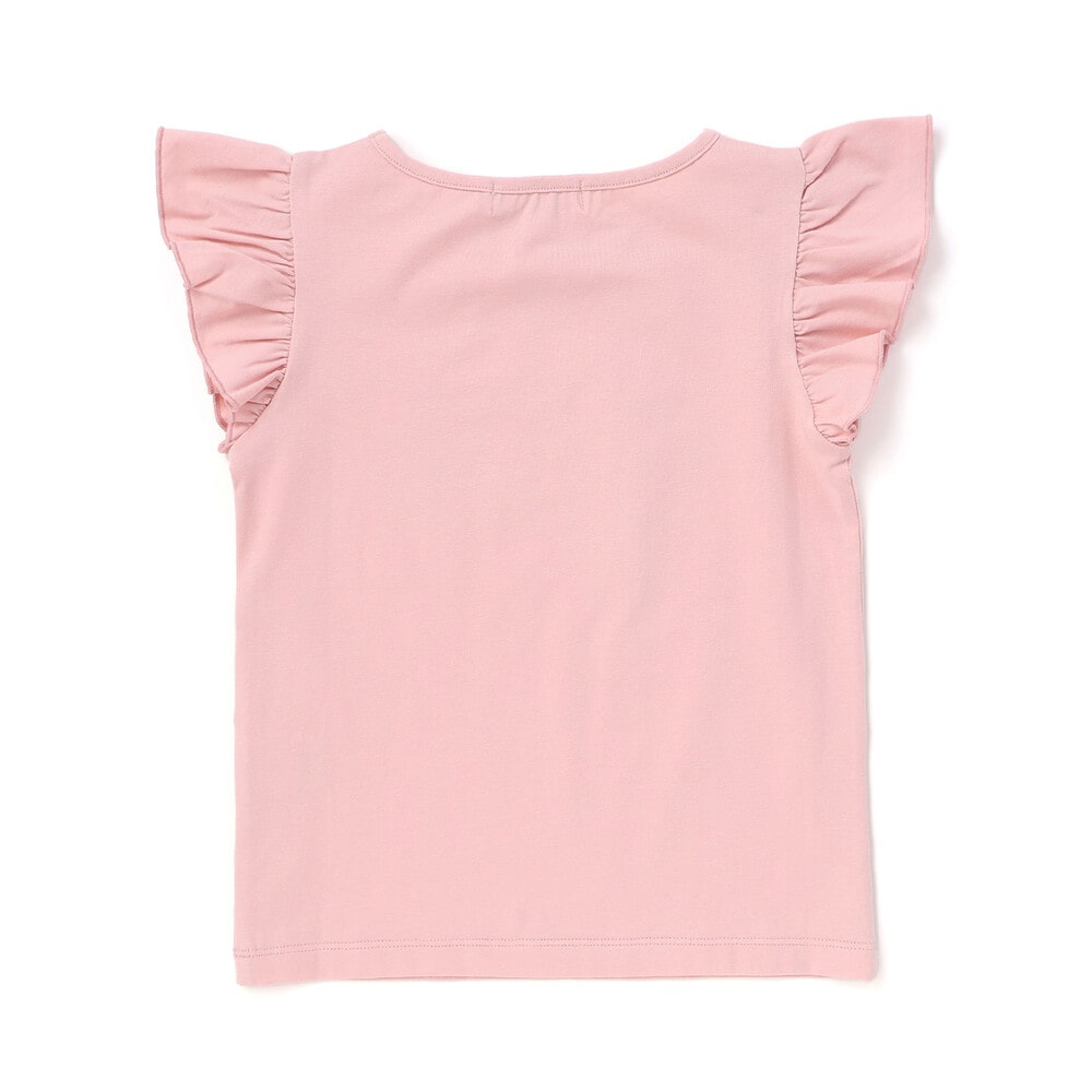 ベア天竺 袖フリルプリントTシャツ(90~140cm) ブルー 90cm