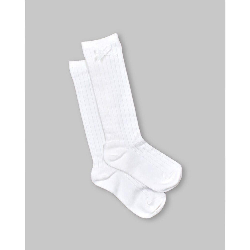 日本製 リボン チャーム 付き ハイソックス (13~21cm) ボルドー 17-19cm