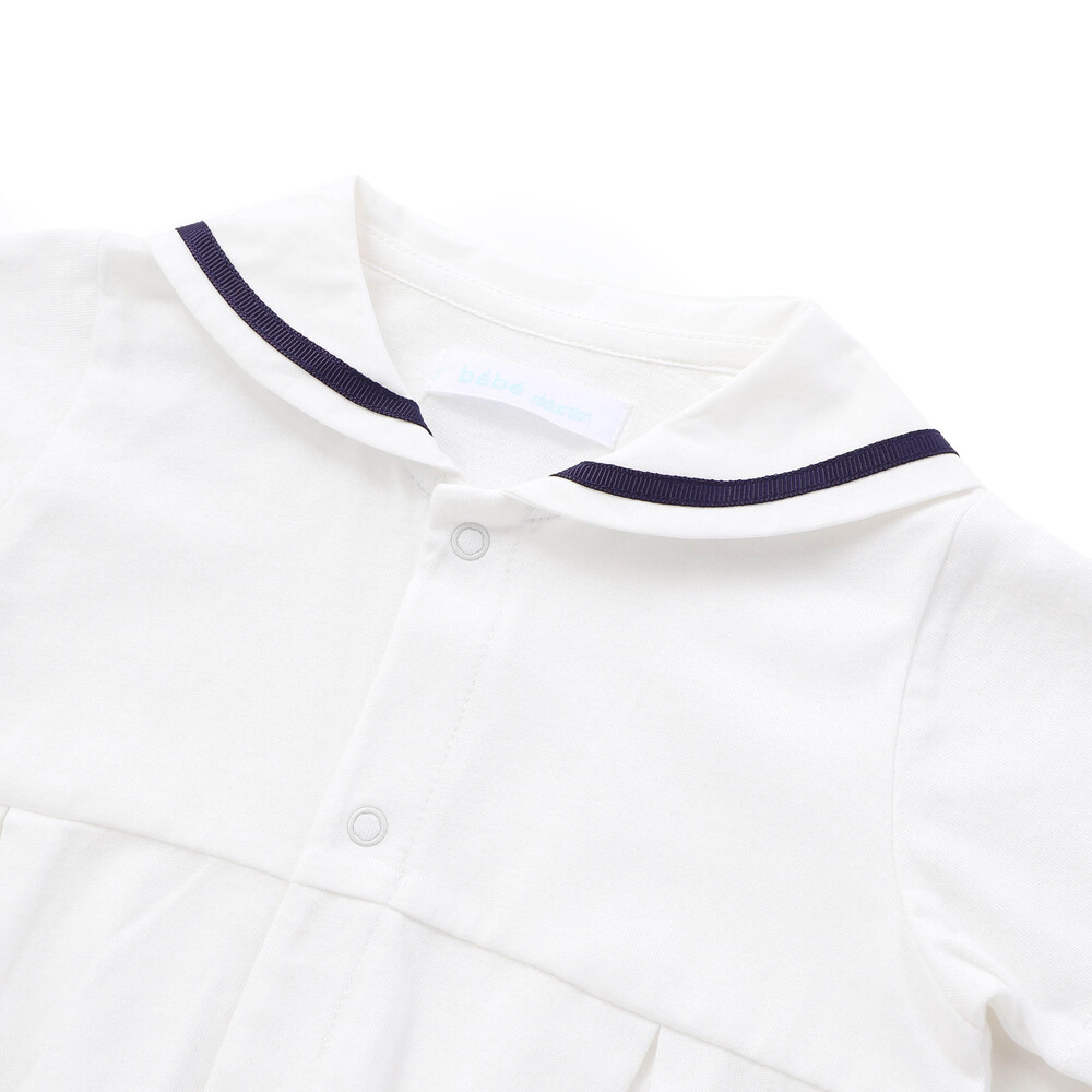 【お揃い】天竺セーラーネクタイ付き2WAYオールベビー(50~75cm) ホワイト ワンサイズ