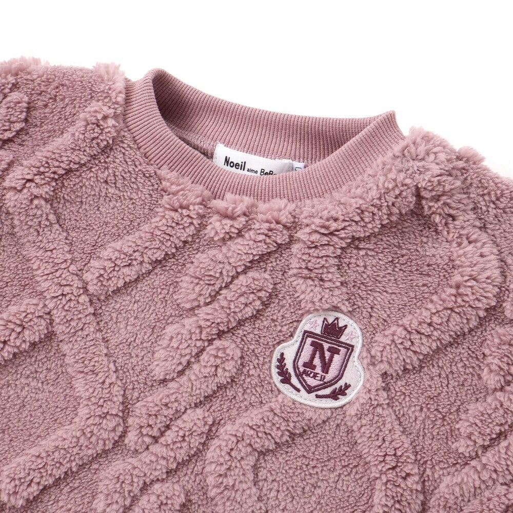 【お揃い】ケーブルボアxタータンチェックワンピース(80~130cm) オフホワイト 80cm