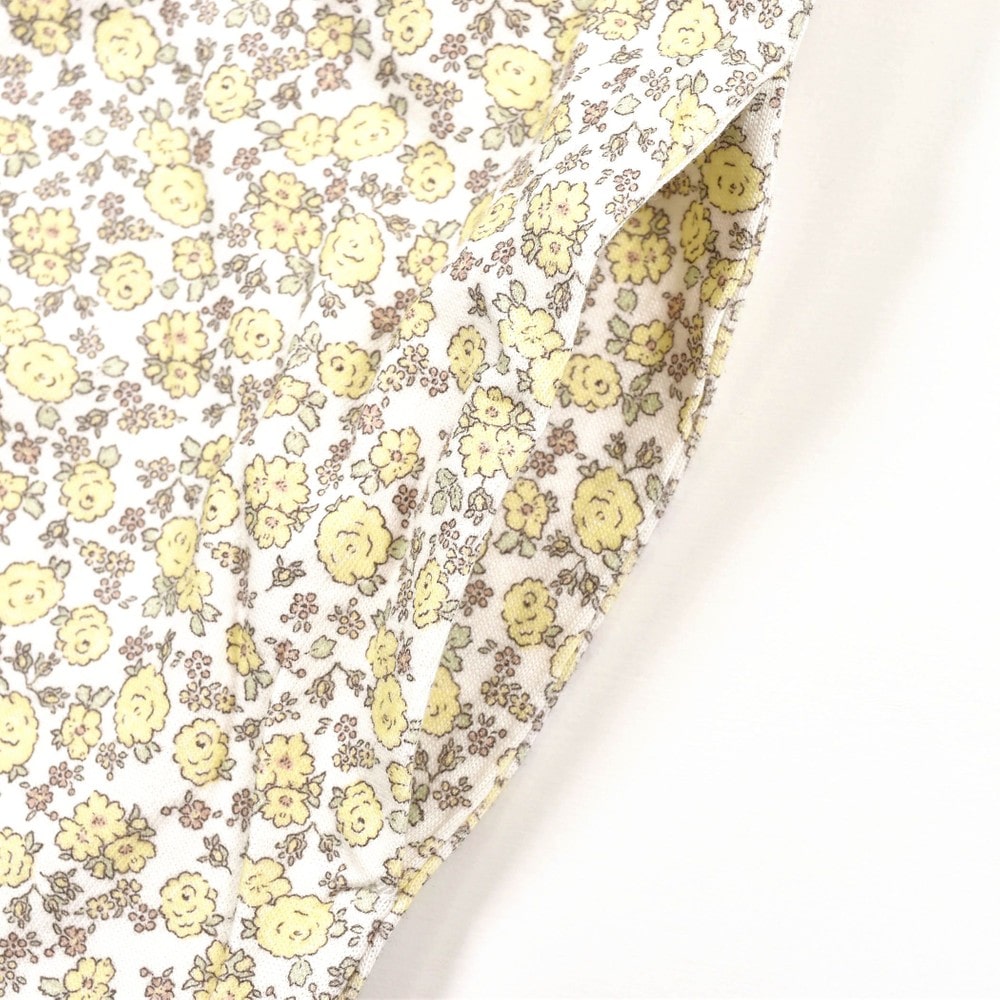 花柄 柄 ウエスト リボン ワンピース (80~130cm) イエロー系 110cm