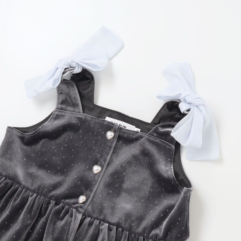 きらめくラメドットベロアビスチェセットアップ(90~130cm) ブラウン 90cm