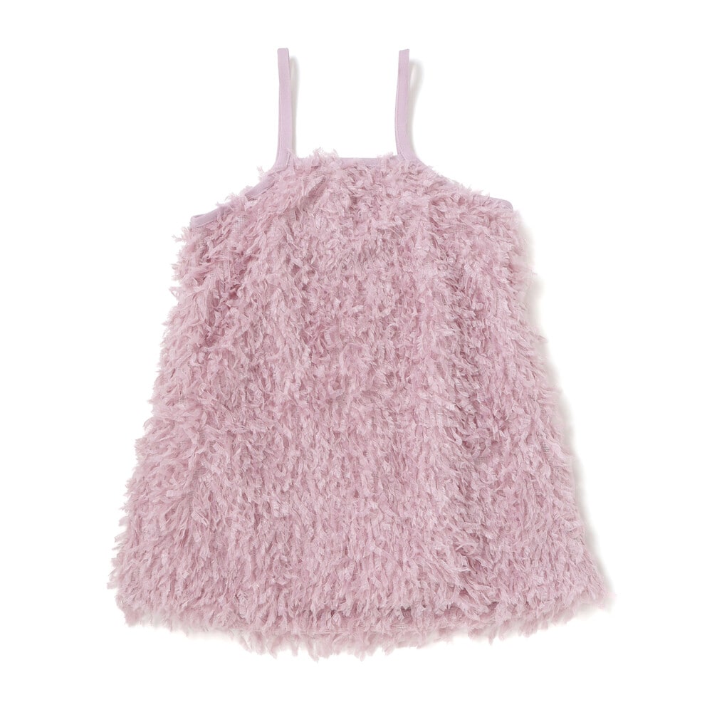 キラキラモチーフ長袖Tシャツ+ファーキャミワンピセット(90~130cm) 薄ブルー×オフホワイト 90cm