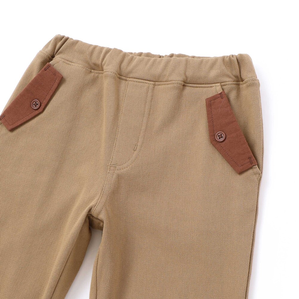 配色ツイル裏起毛ロングパンツ(80~130cm) ネイビー 80cm