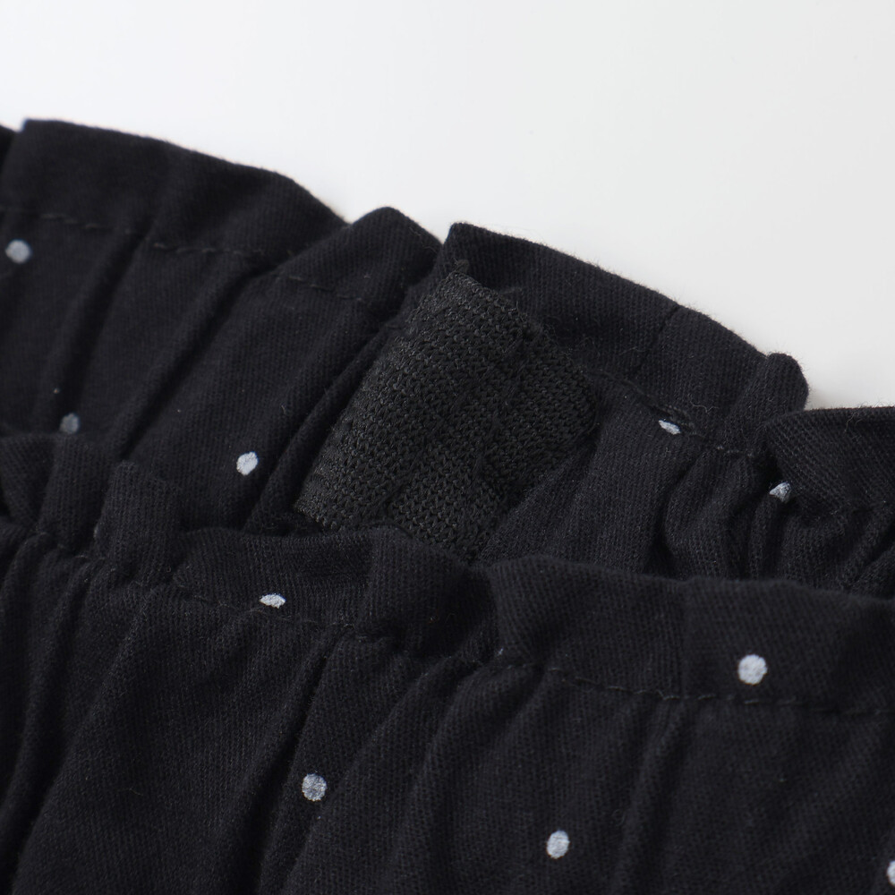 キラキラプリント裾スカラップリボン付きショートパンツ(90~130cm) ブラック系 90cm