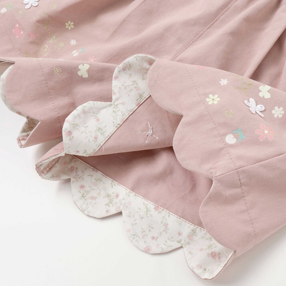 キラキラプリント裾スカラップリボン付きショートパンツ(90~130cm) ブルー 90cm