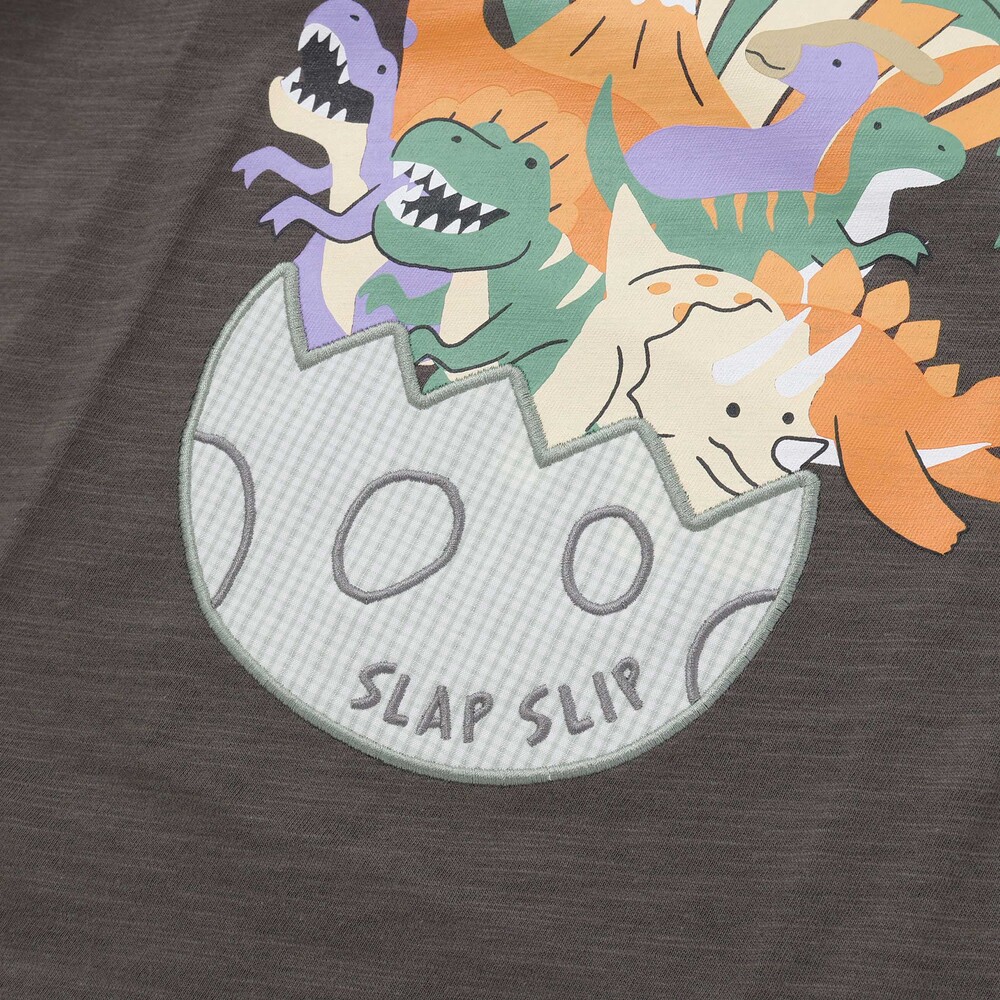 はらぺこ恐竜ラグラン半袖Tシャツ(80~130cm) ホワイト 80cm