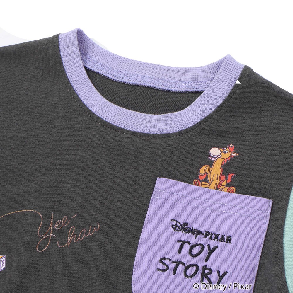 【トイ・ストーリー(Toy Story)コレクション】キャラクタープリントバイカラー半袖Tシャツ(80~130cm) ホワイト 80cm