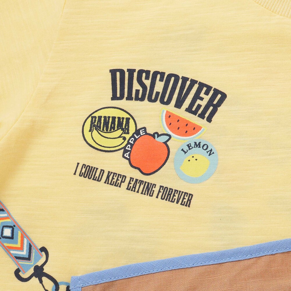 【お揃い】ポシェットトロンプイユ半袖Tシャツ(80~130cm) イエロー 80cm