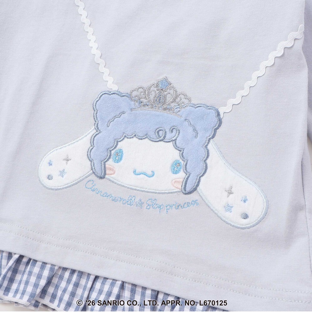 【サンリオキャラクターズxSLAPSLIP】襟付き裾フリル長袖Tシャツ(80~130cm) ピンク 80cm