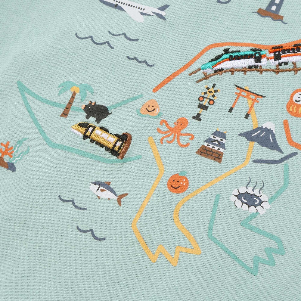 恐竜地図長袖Tシャツ(80~130cm) オフホワイト 80cm