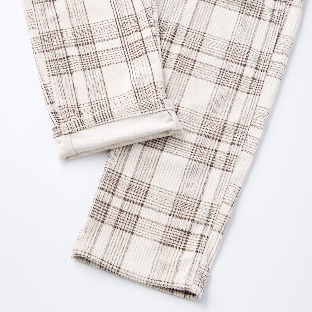 フラップ胸ポケット付きチェックサロペット(80~120cm) オフホワイト系 80cm