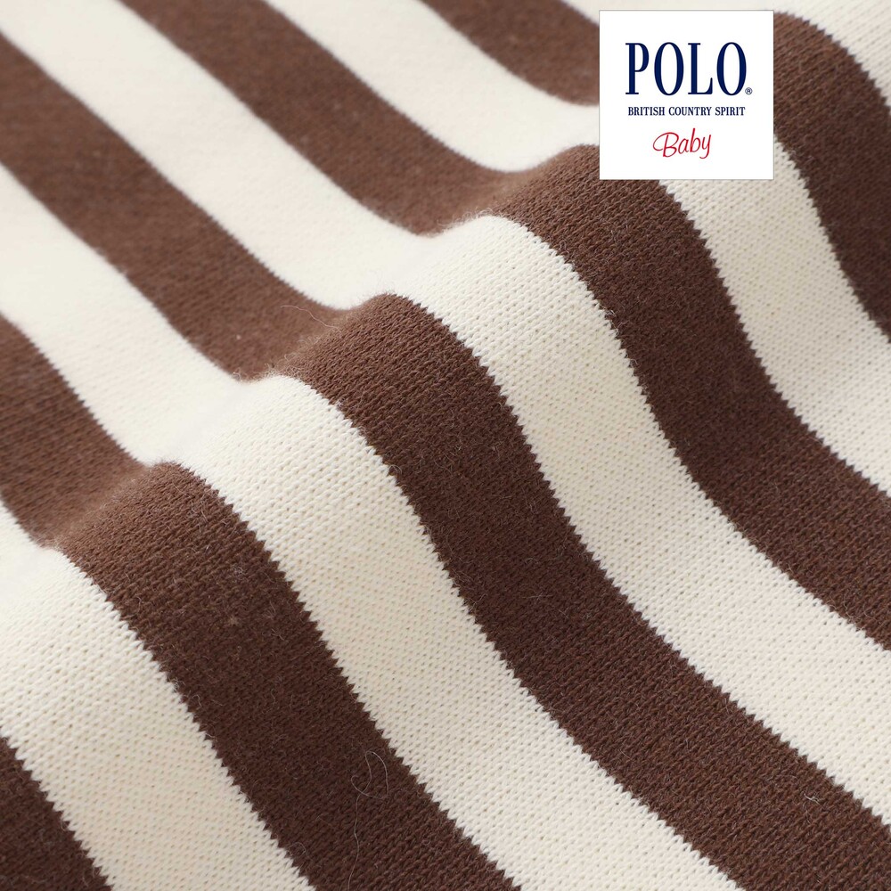 【POLO BCS(ポロ・ビーシーエス)×SLAP SLIP】胸元切り替え裏毛カバーオールベビー(60~80cm) オフホワイト系 60cm