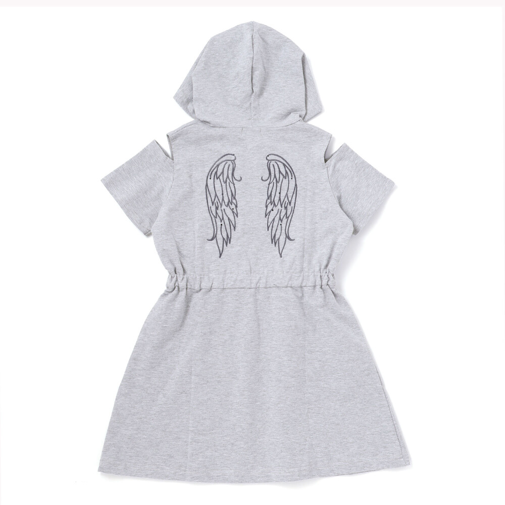 フルジップ肩あきフードワンピース(110~150cm) グリーン 110cm