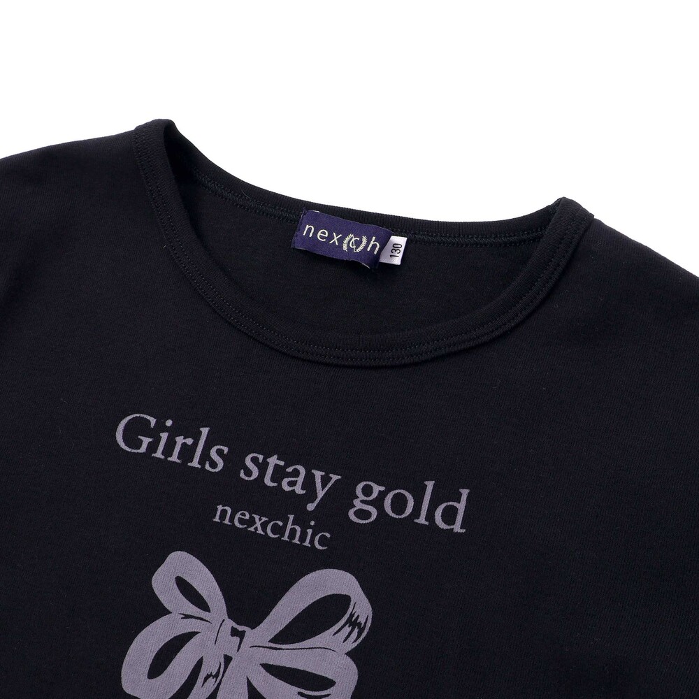 チェックレースアップビスチェ&ロゴプリントTシャツセット(110~150cm) ネイビー系 110cm