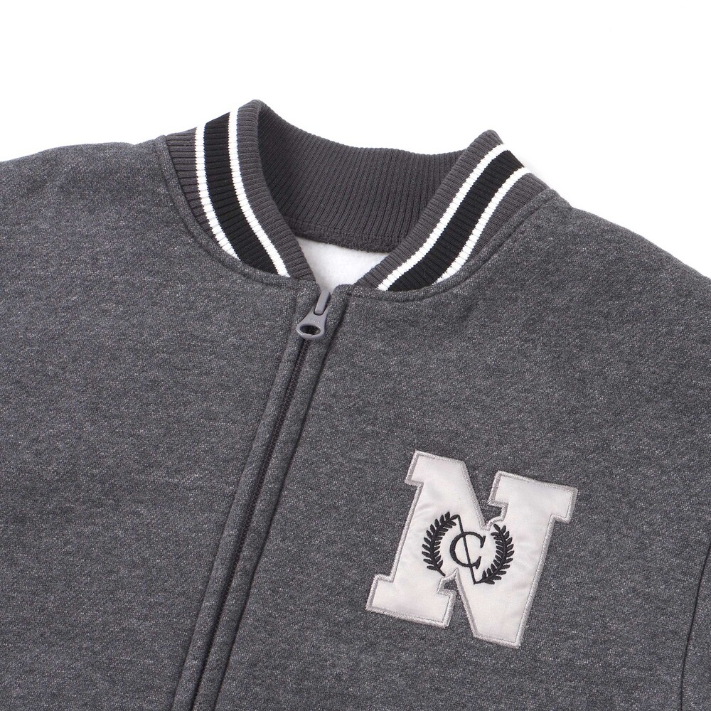 ロゴバッチ裏ジャギー裏毛スタジャン(110~150cm) グレー 110cm