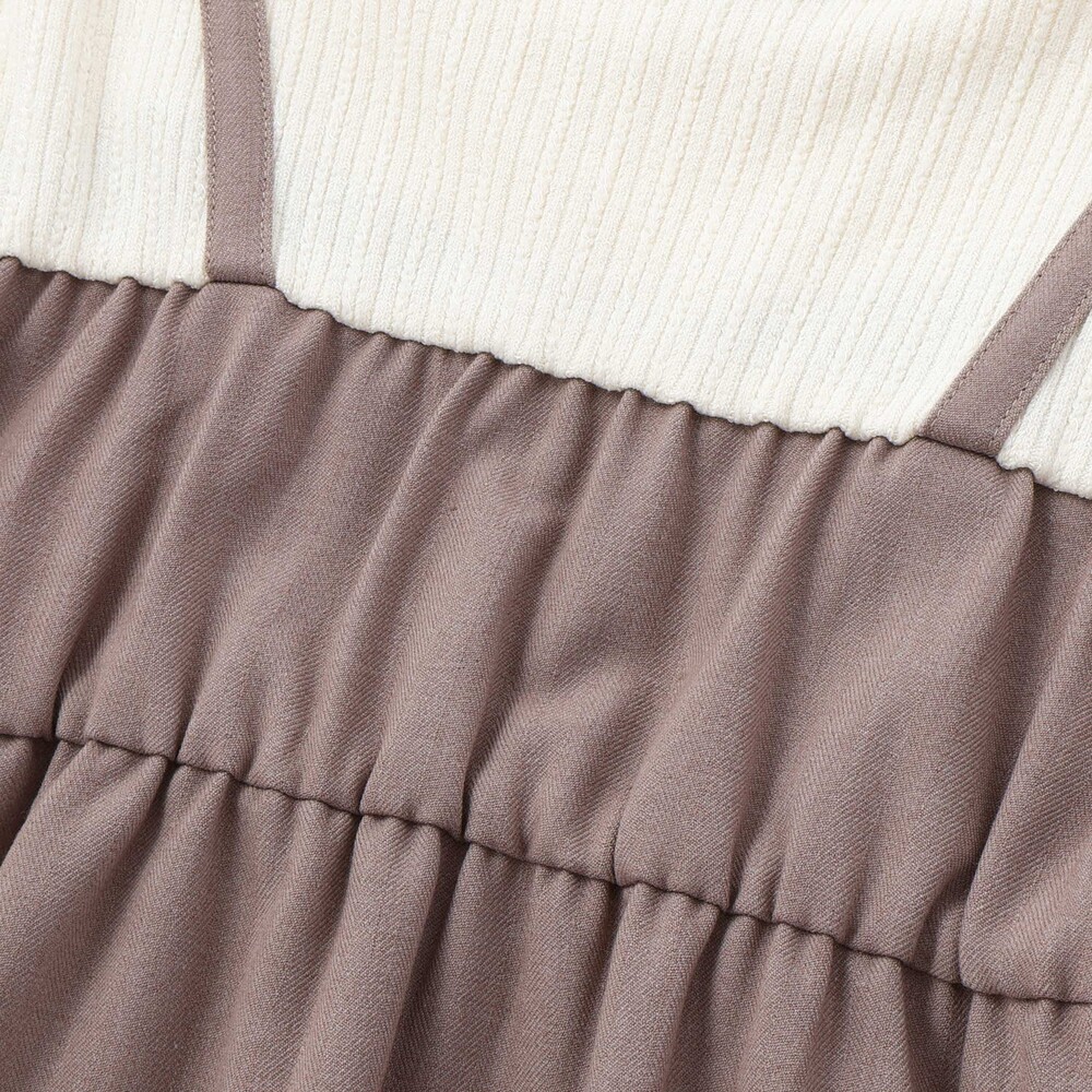 ハイネックドッキングヘリンボンキャミソールワンピース(90~150cm) ベージュ 90cm