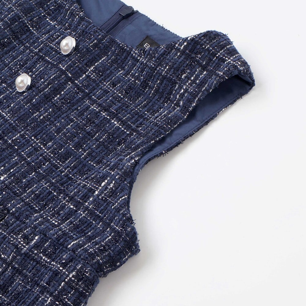 【お揃い】エタンセルラメツイードプリーツジャンパースカート(100~150cm) レッド系 100cm