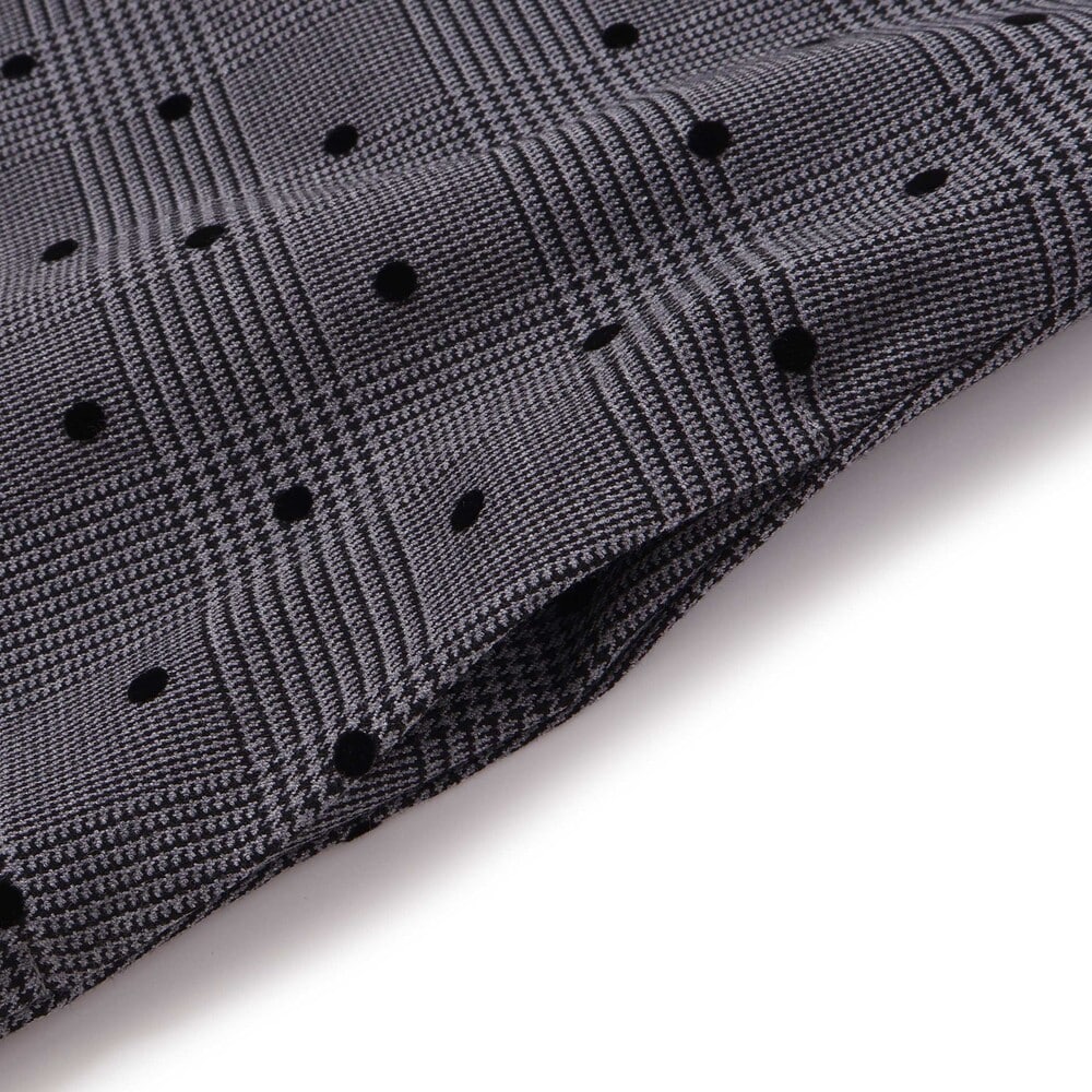 【お揃い】グレンチェック×ドットプリーツドッキングジャンパースカート(90~150cm) グレー系 90cm