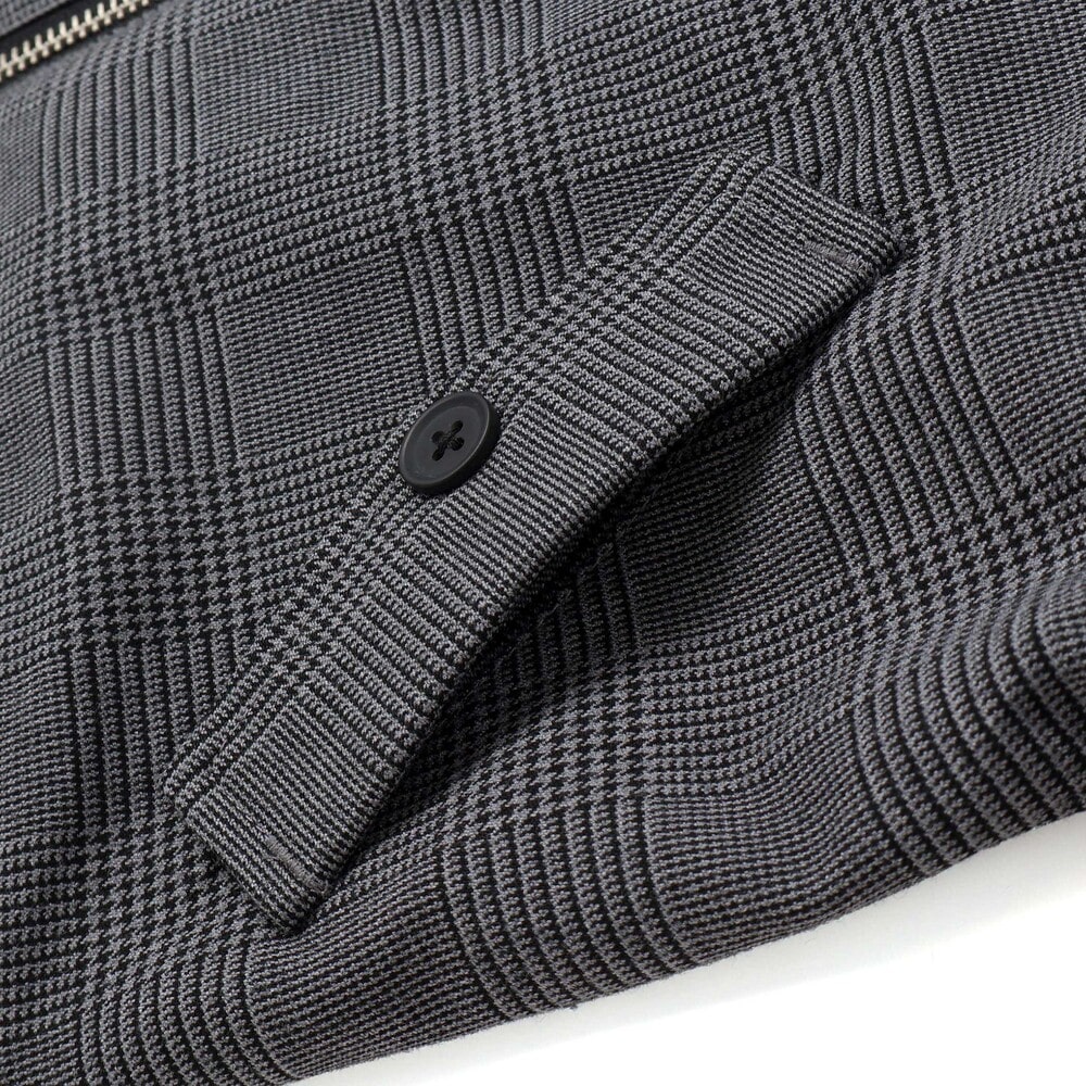 【お揃い】グレンチェック×サージ襟付きジップブルゾン(100~140cm) グレー系 100cm