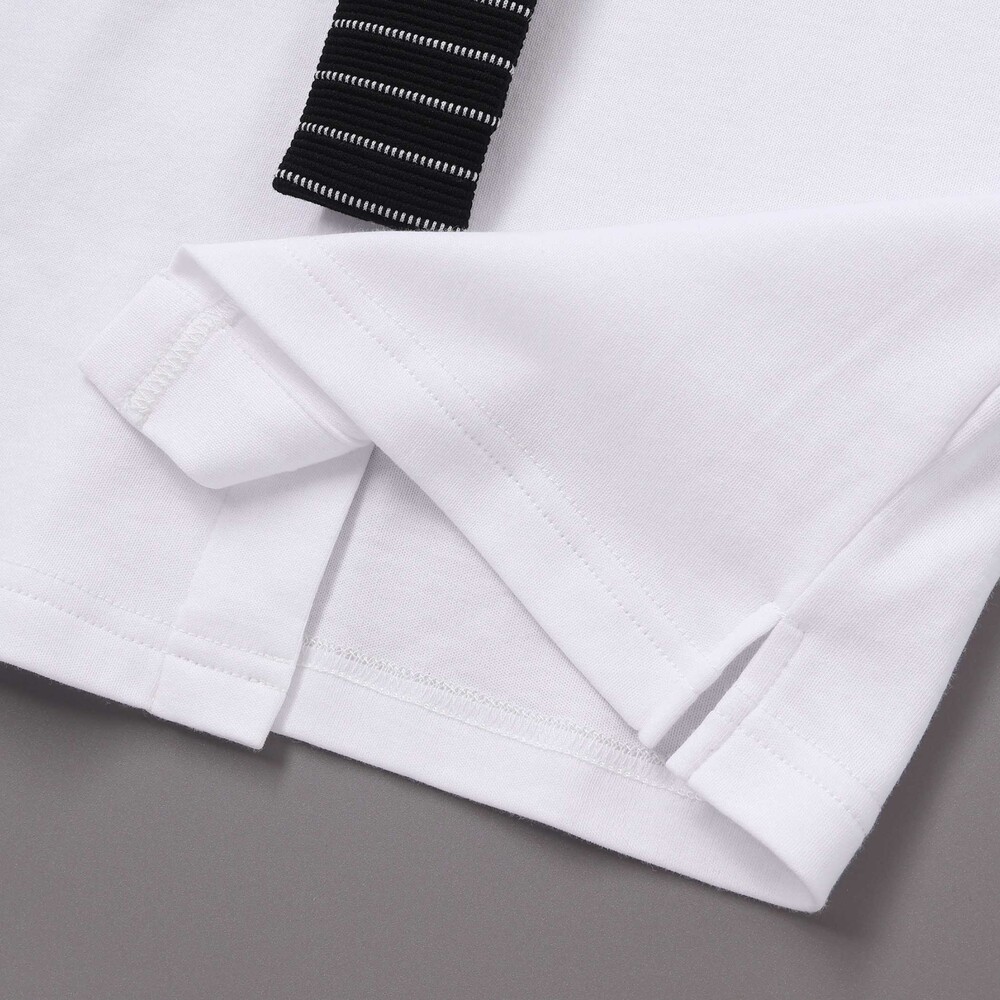 ニットタイ付きスムースストレッチ長袖シャツ(90~140cm) ホワイト 100cm