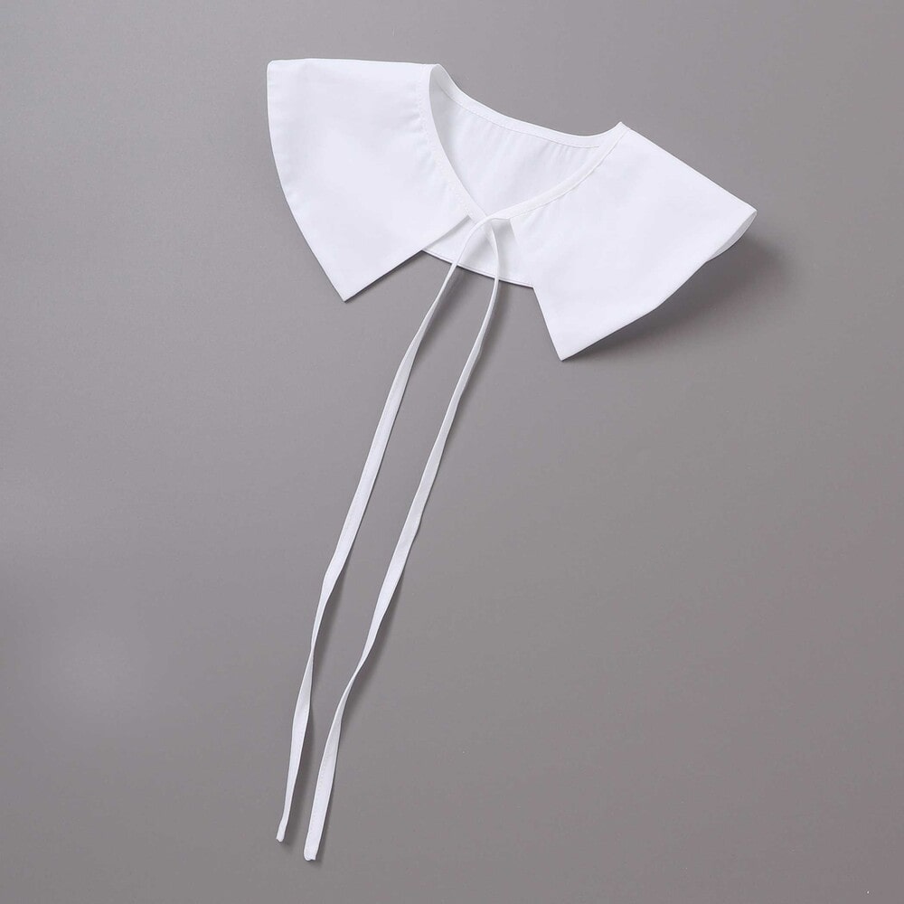 ストレッチウェザー付け襟キャンディスリーブブラウス(90~160cm) ホワイト 90cm