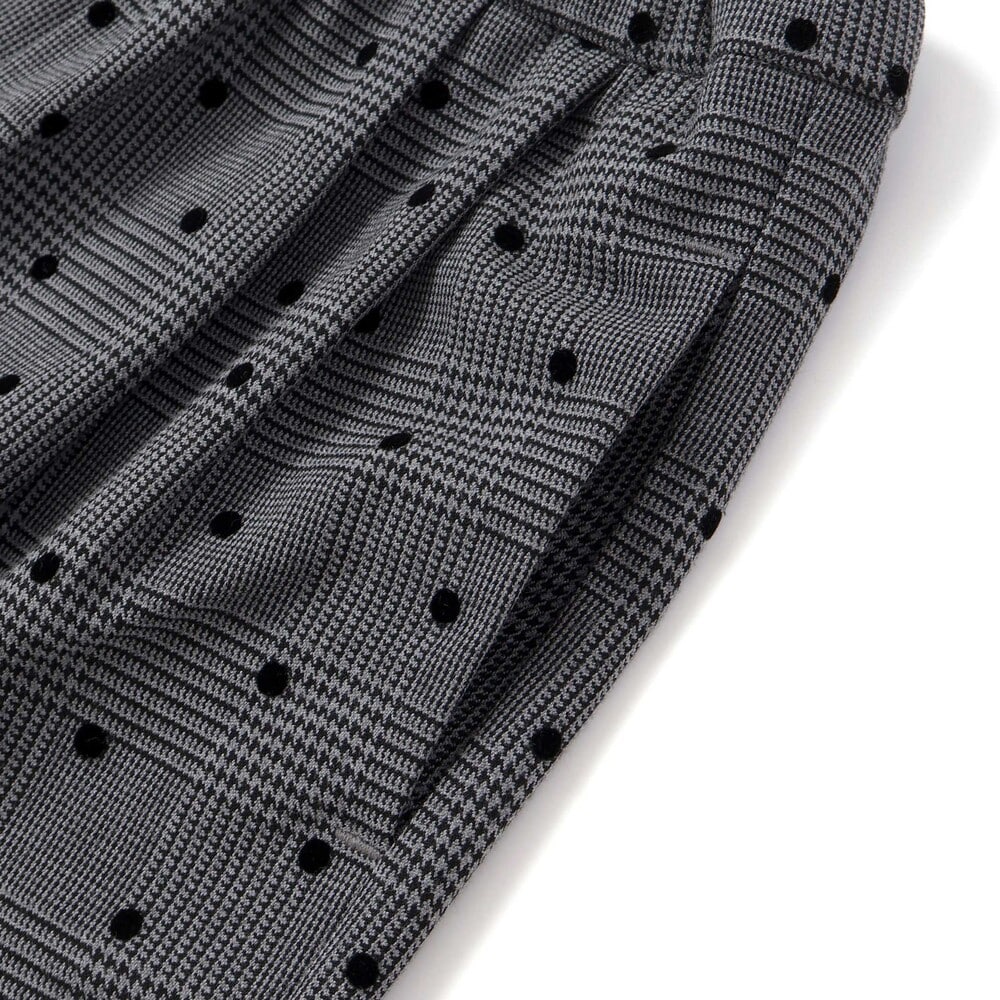 【お揃い】グレンチェック×ドットツータックワイドパンツ(100~160cm) グレー系 100cm