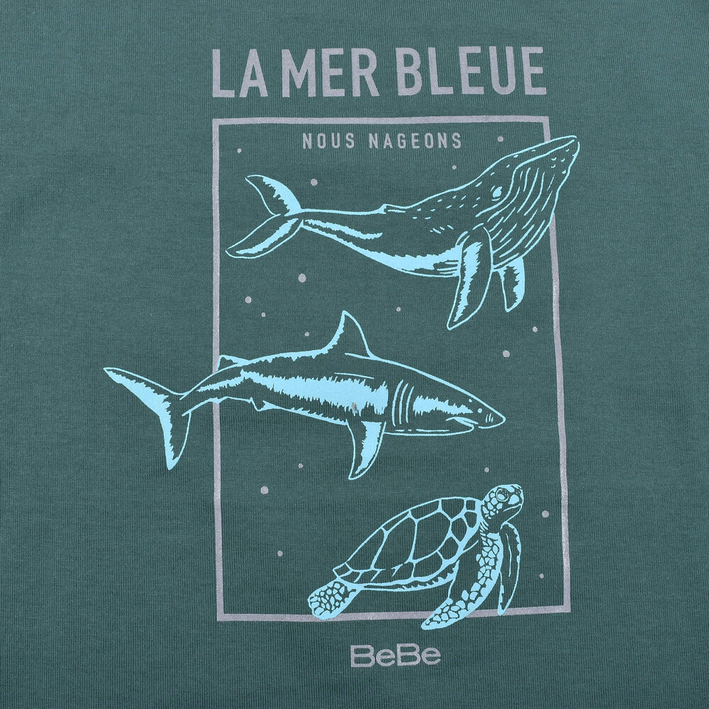 クジラ サメ ウミガメ アニマル プリント ビッグ Tシャツ (90~150cm)(90cm グリーン): トップス-子供服べべの公式通販サイト  「BEBE MALL」