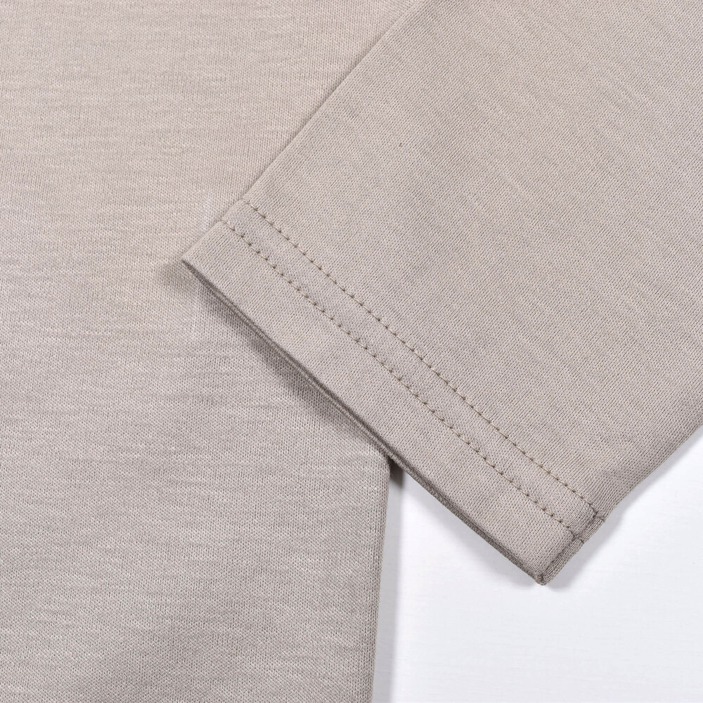 コットン スムース チビ ハイネック Tシャツ (100~150cm) ベージュ 100cm