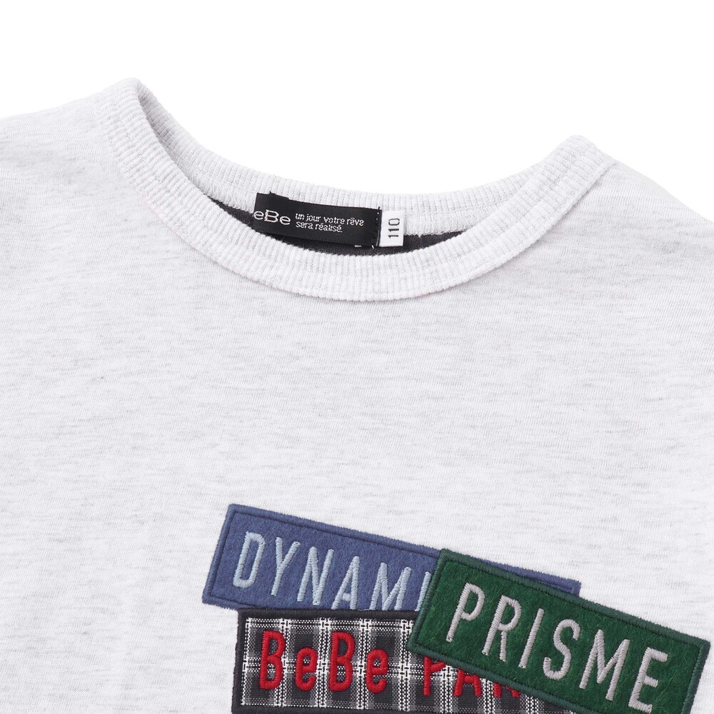 ランダム配色ワッペン刺しゅう長袖Tシャツ(90~160cm) イエロー 90cm