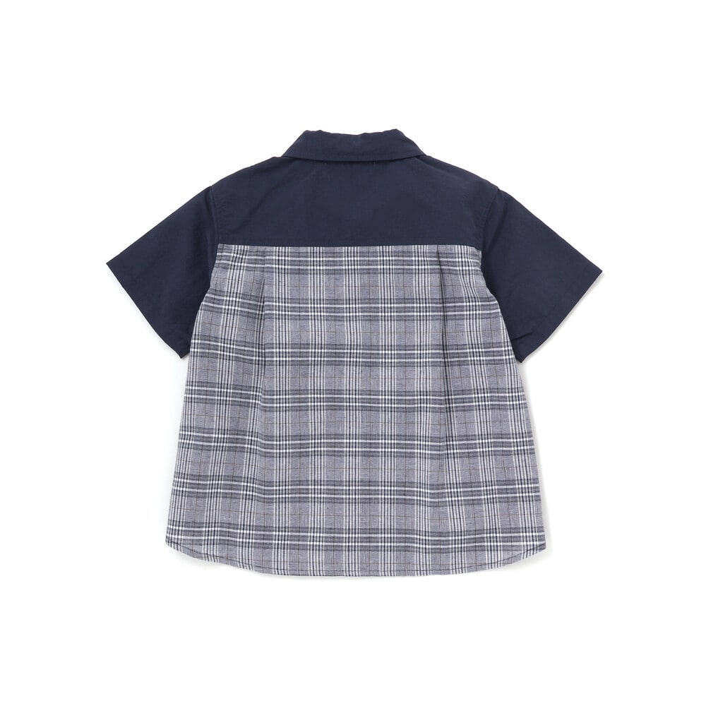 【限定商品】無地×チェックトップス+ショートパンツセットアップ(95~150cm) ブラック系 95cm