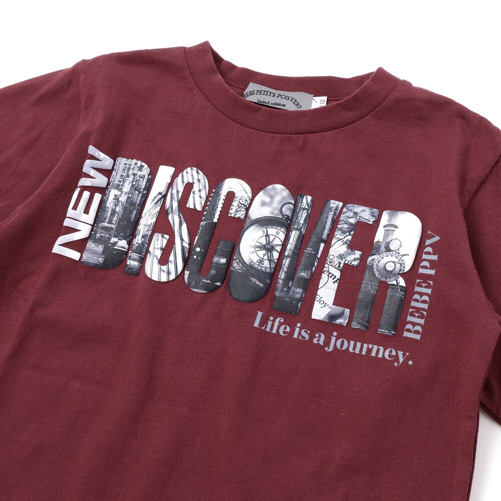 【限定商品】発泡写真プリントロングTシャツ(95~150cm) ネイビー 95cm
