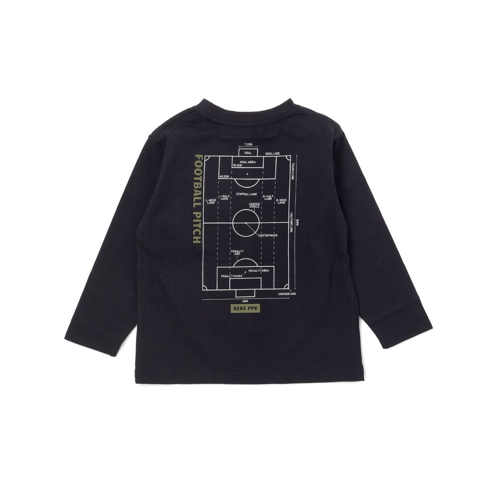【限定商品】サッカーバックプリントロングTシャツ(95~160cm) ホワイト 95cm