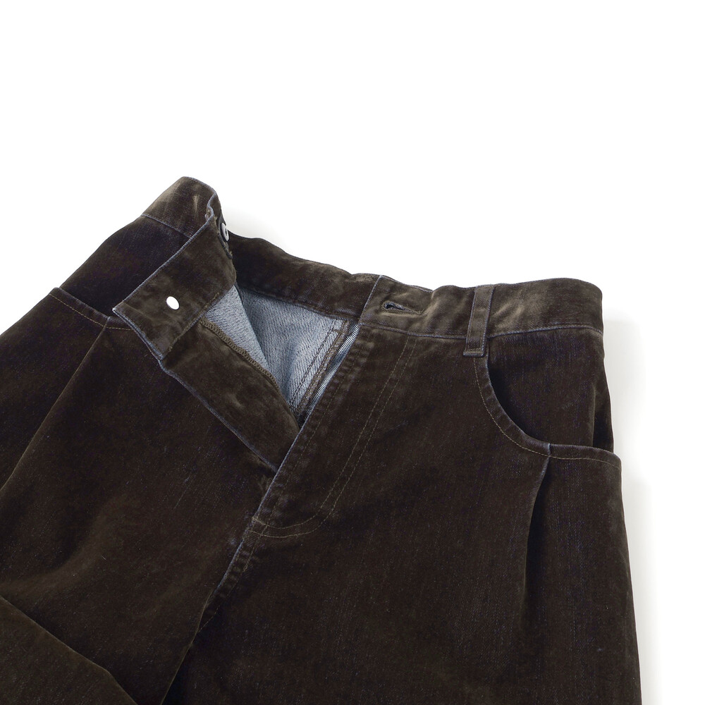 フロッキーワイドデニム(130~160cm) ブラウン 130cm