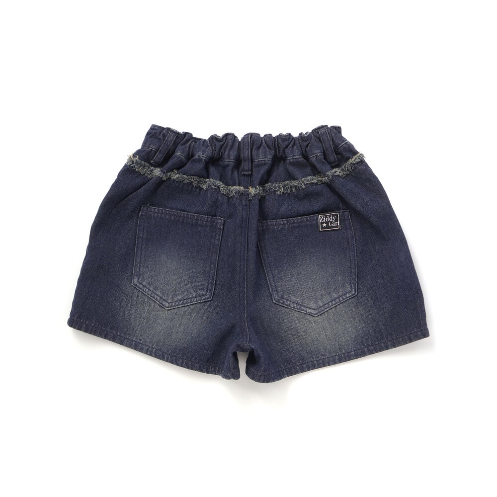 ラインストーンショートデニムパンツ(130~160cm) ネイビー 130cm