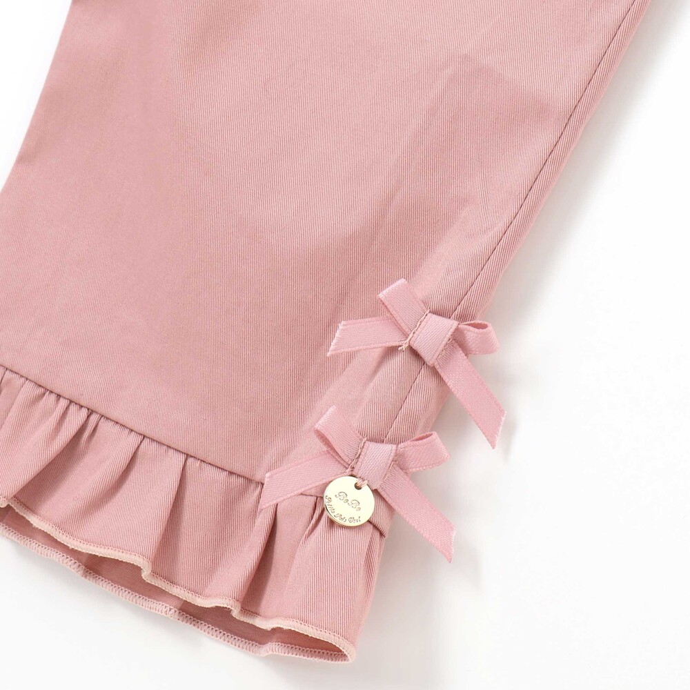 裾フリル6分丈パンツ(95~150cm) ブラック 95cm