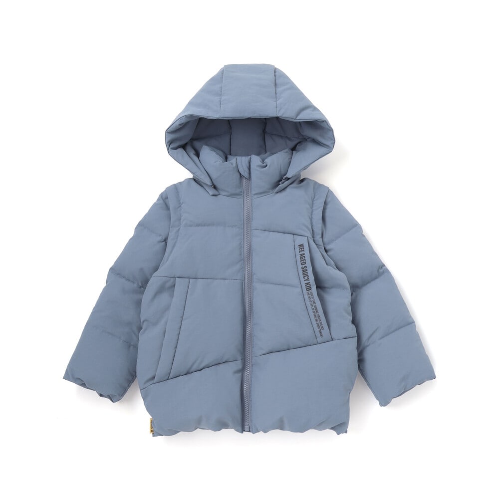 袖・フードタ取り外しダウンジャケット(110~160cm) ブルー 110cm