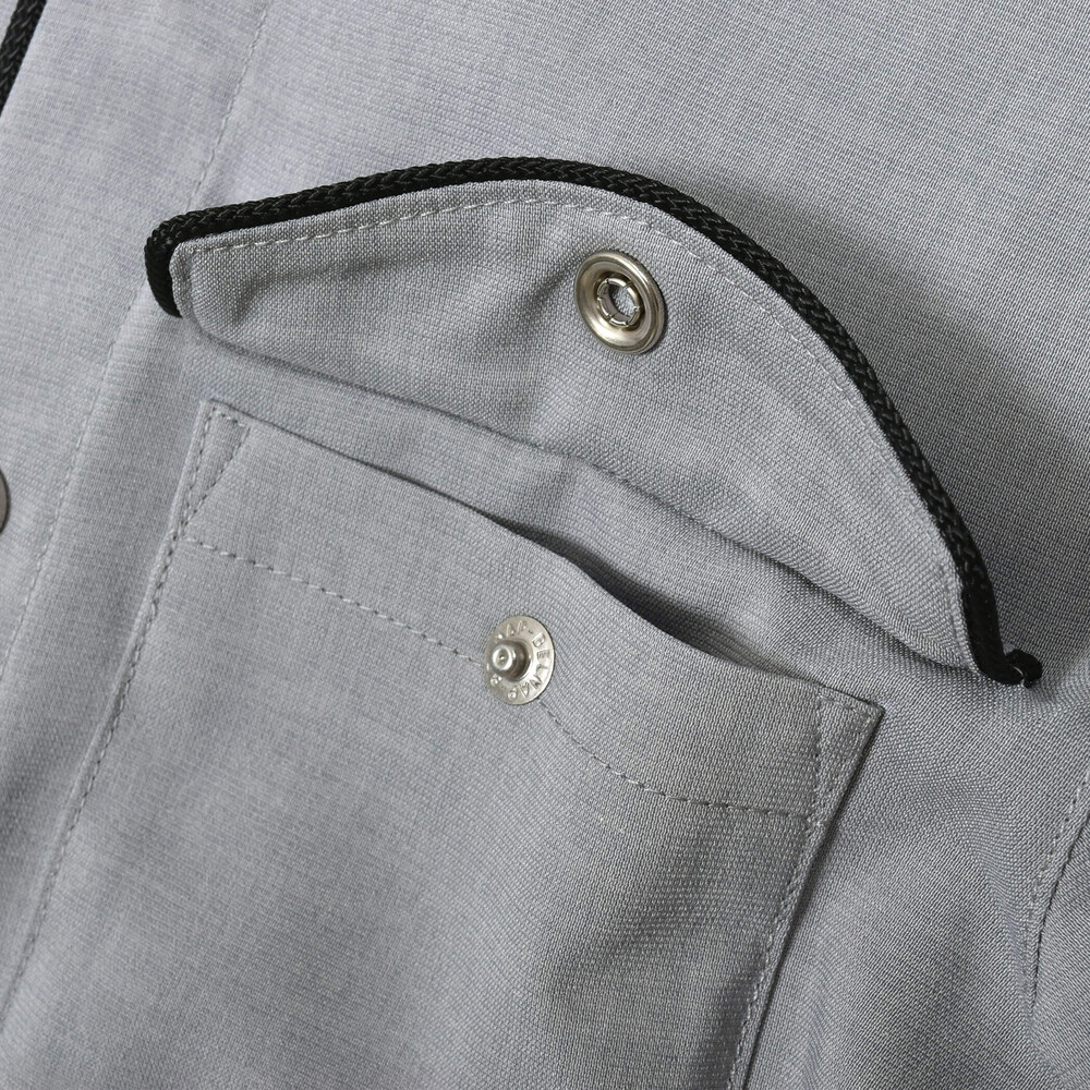 【接触冷感】ファンマートロストレッチパイピングバイカラーシャツ(100~160cm) グレー 100cm