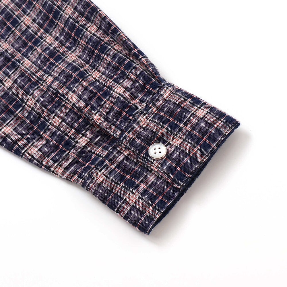 リバーシブルガーゼチェックシャツ(110~160cm) ネイビー 150cm