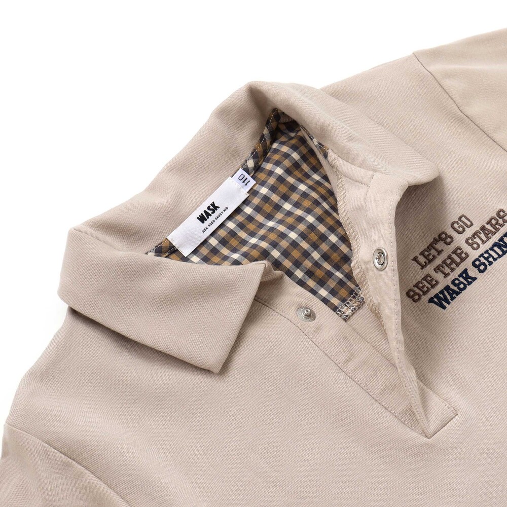 襟付き裏チェックトレーナー(110~160cm) ネイビー 110cm