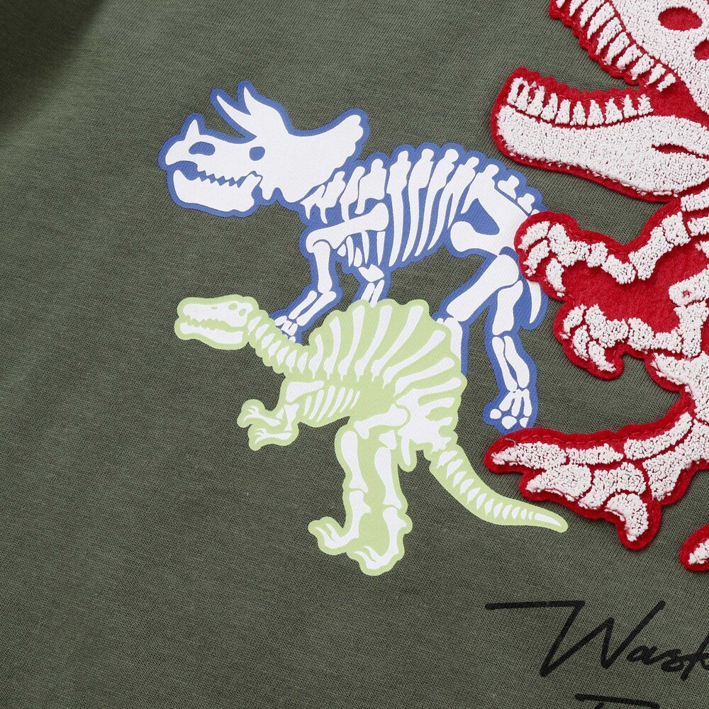 2WAYティラノサウルス刺しゅうビッグTシャツ(80~160cm) ブルー 80cm