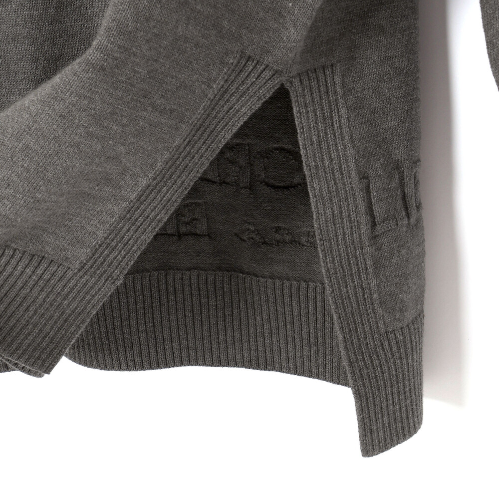 ロゴジャガードタートルネックロングセーター親子お揃い(95~140cm) グレー S(95-110cm)