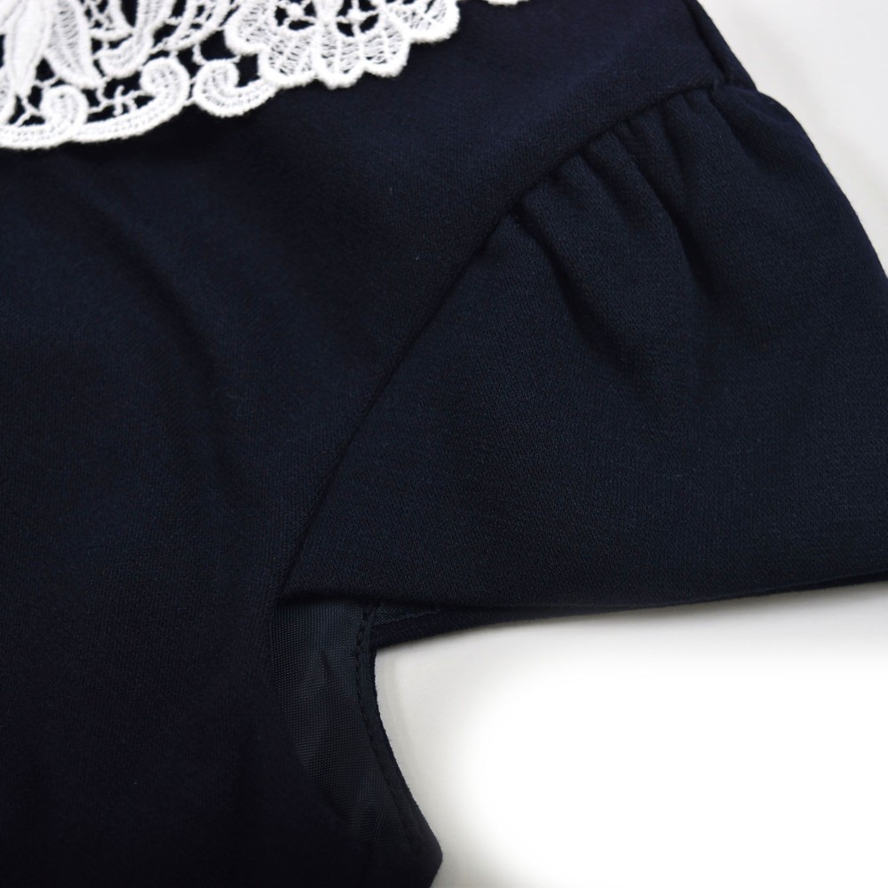 フォーマル ポンチ 襟レース 台形 ジャンパースカート ワンピース (90~140cm) グレー 110cm