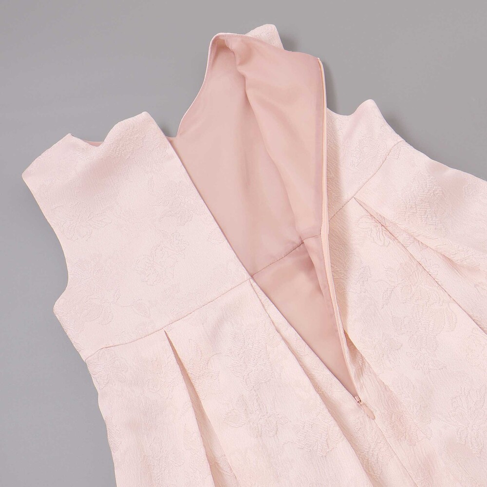 【日本製】ジャガードフラワータック入りジャンパースカート(110~130cm) ピンク系 110cm